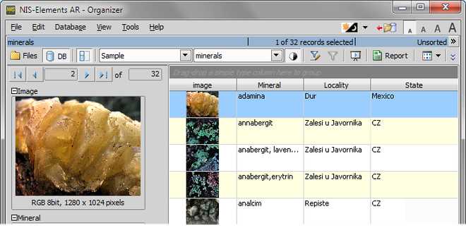 Prohlížeč databáze image
