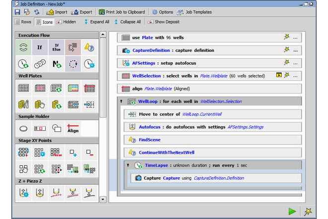 Job Definition window of the JOBS module image