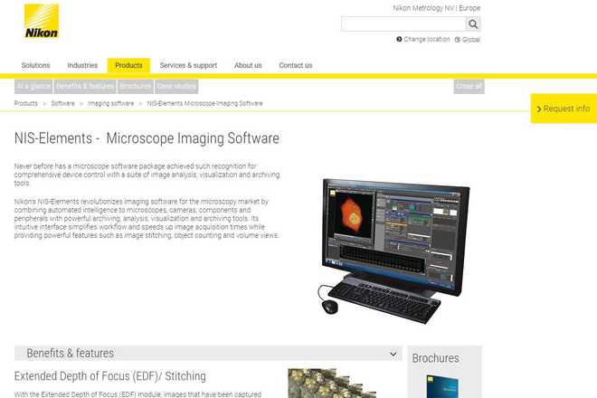 nis-elements system nikon metrology page image